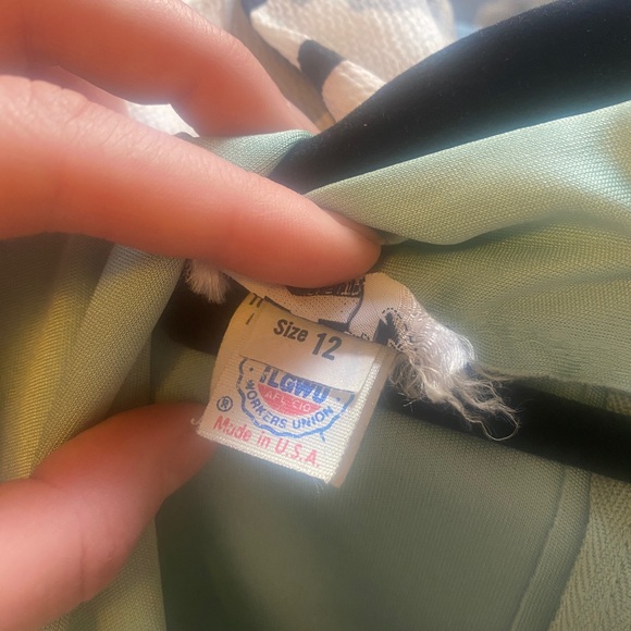 Vintage Light Sage/Seafoam Green Tea-Length Dress - Picture 4 of 5